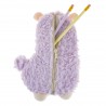 Gala Llama Furry Lilac Zipped Pencil Case