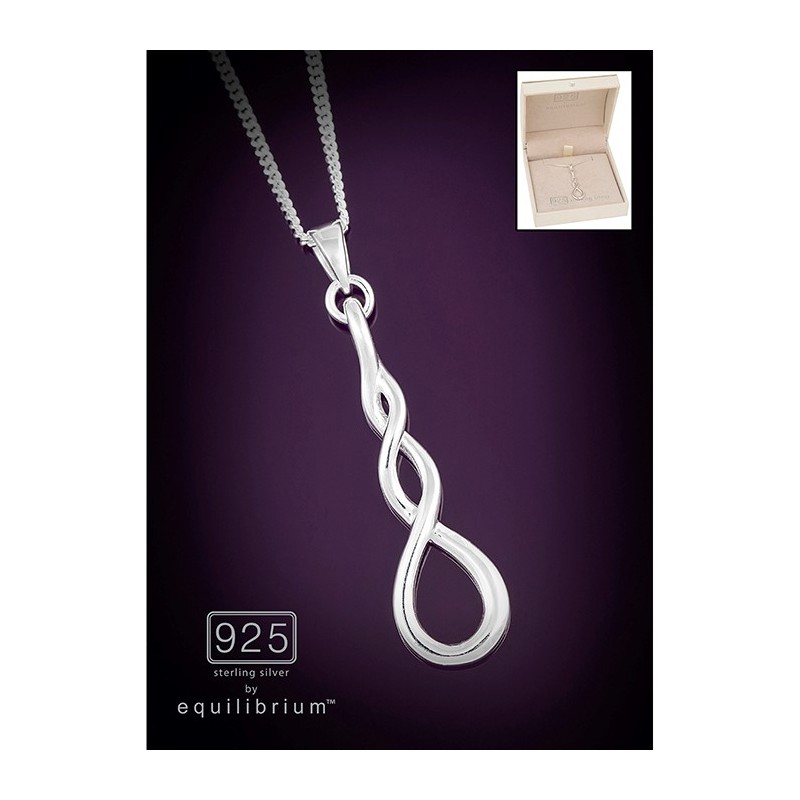 Equilibrium Silver 925 Necklace Triple Twist in Gift Box