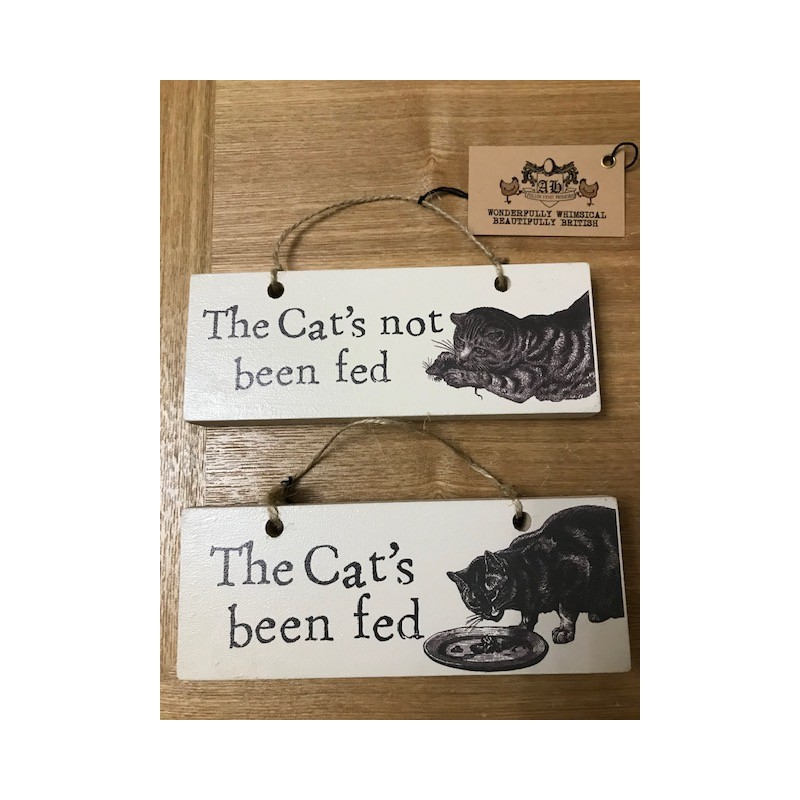 Cat Fed and Not Fed Sign