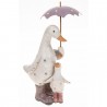 David's Polka Dot Mum & Baby Duck With Lilac Umbrella