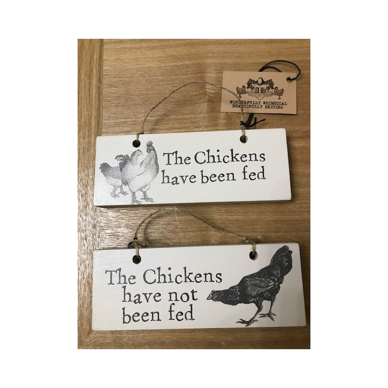 The Chickens Fed and Not Fed Sign
