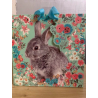 Floral Bunny Square Gift Bag