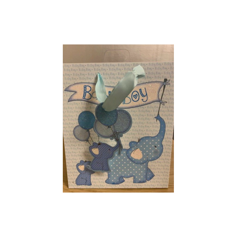 Baby Boy Elephant Medium Gift Bag