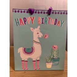 Llama Happy Birthday Medium Gift Bag
