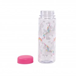Rainbow Unicorn Clear Water Bottle
