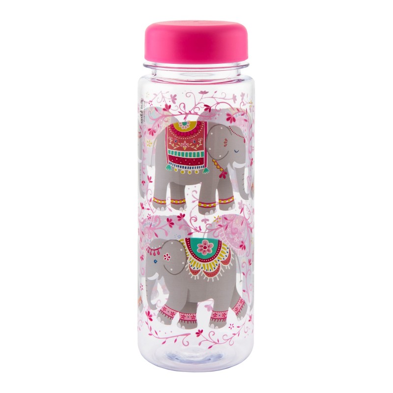 Mandala Elephant Clear Water Bottle