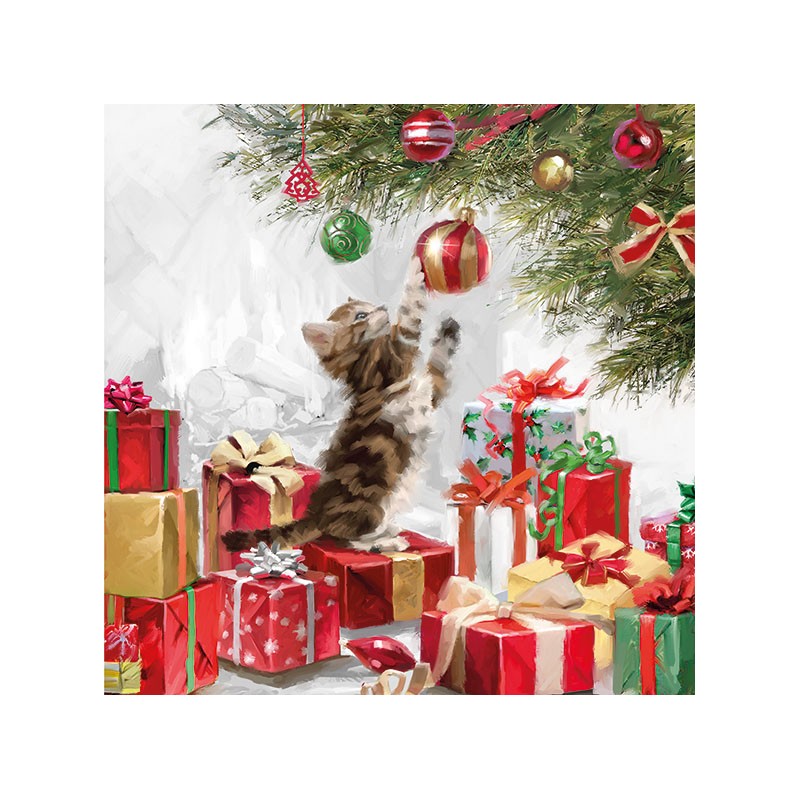 Kitten and Baubles Napkins