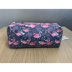 Flamingo Grey Zipped Pencil Case or Make Up Bag