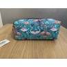 Flamingo Turquoise and Pink Zipped Pencil Case or Make Up Bag