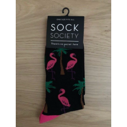 Flamingo Black Socks