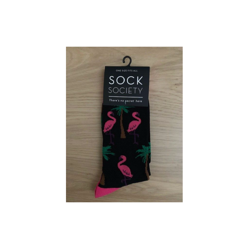 Flamingo Black Socks