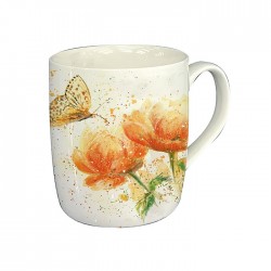 Bree Merryn Apricot Dream Butterfly Fine China Mug Gift Boxed