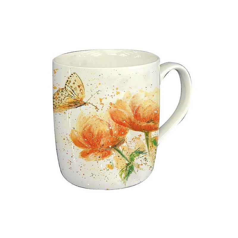 Bree Merryn Apricot Dream Butterfly Fine China Mug Gift Boxed