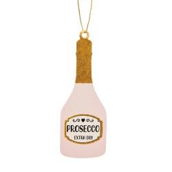 Glitter Prosecco Bottle Christmas Tag Pack of 6