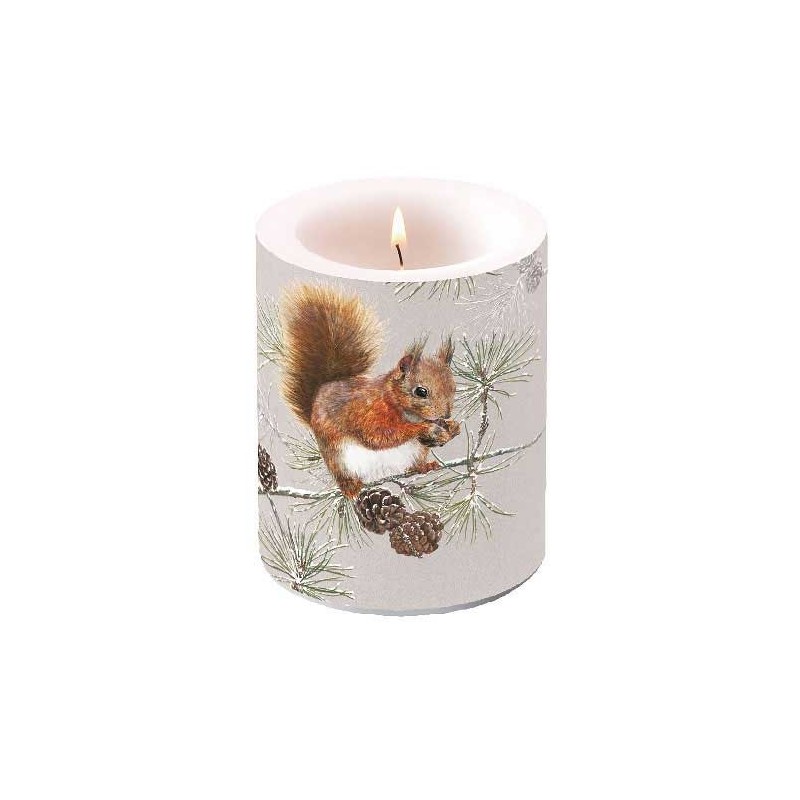 Squirrel in Winter Candle