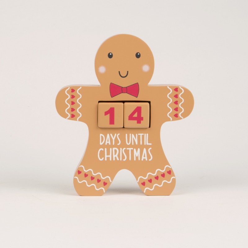 Gingerbread Man Christmas Countdown Calendar Block