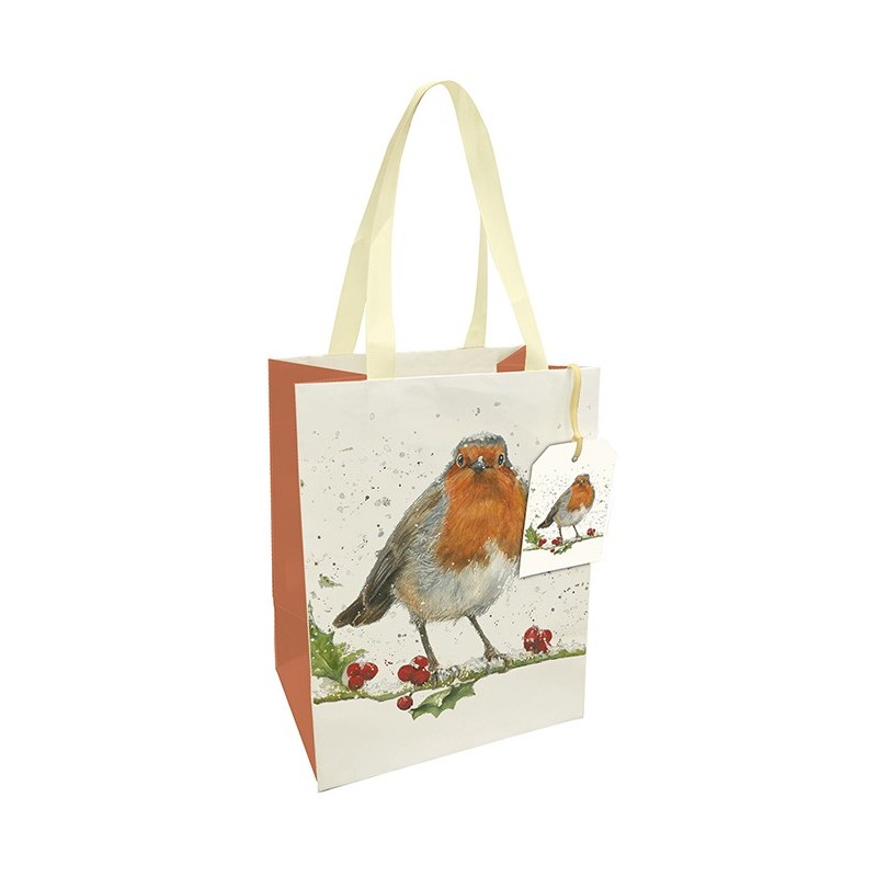 Bree Merryn Christmas Robin Medium Gift Bag