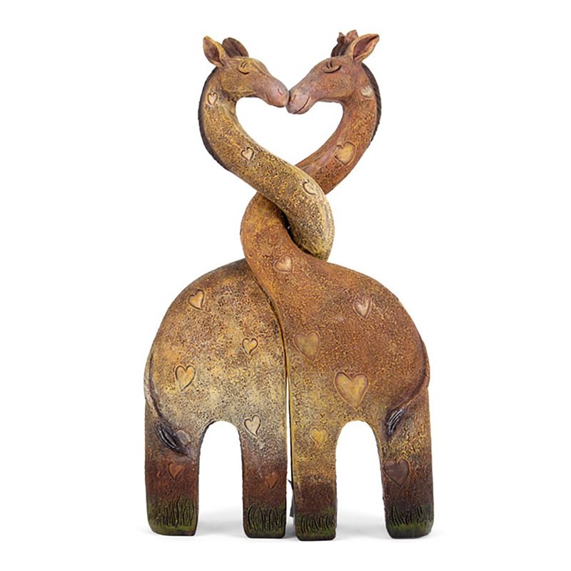 Resin Kissing Giraffe Ornament