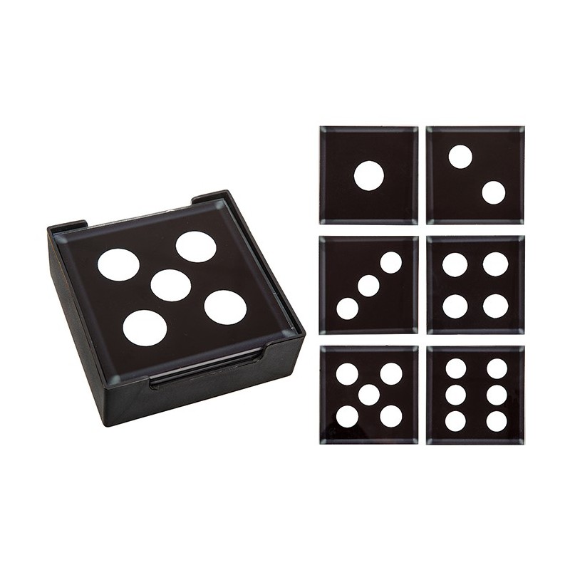 Dice Square Glass Coasters set