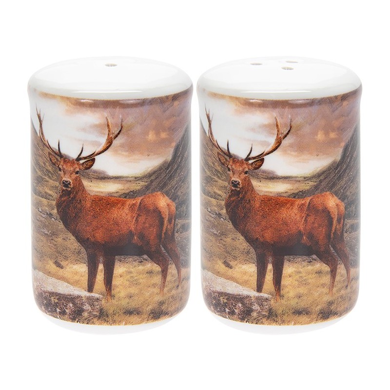 British Wildlife Stag Salt and Pepper Shakers