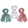 Equilibrium Scarf White With Butterflies