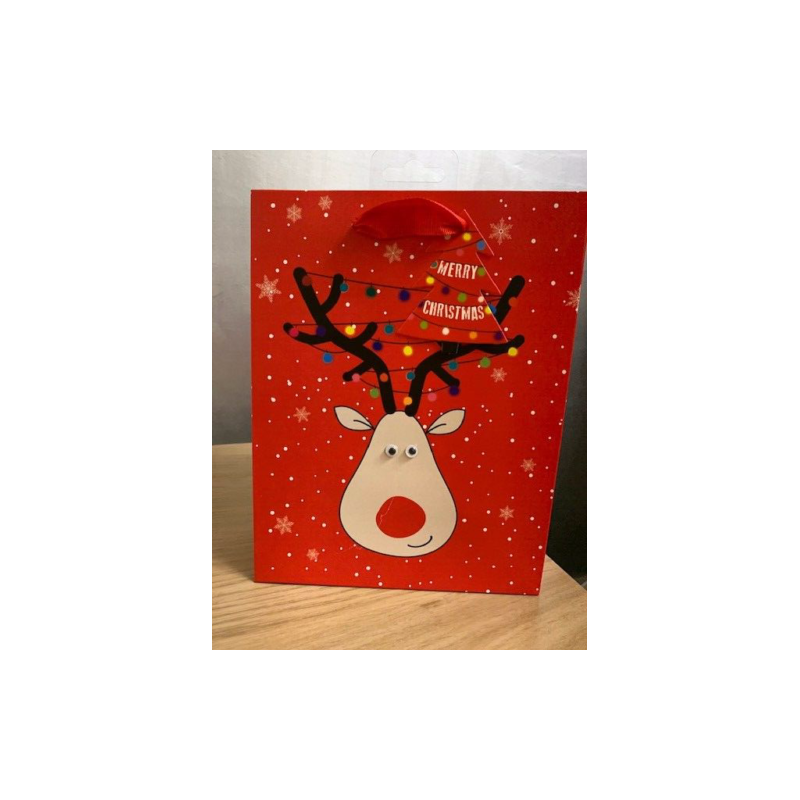 Christmas Reindeer Selfie Medium Gift Bag by Glick