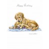 Noel Tatt Birthday Card Retriever and Puppy
