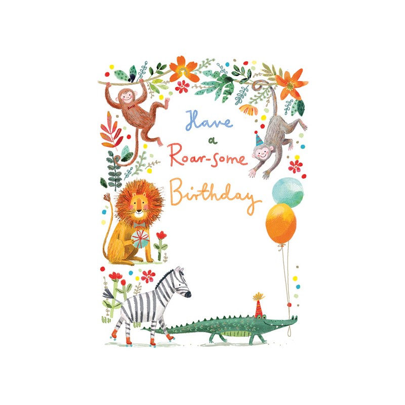 Noel Tatt Birthday Card Jungle Animals