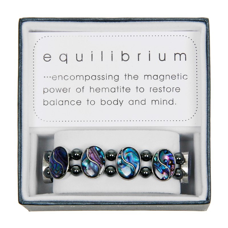 Equilibrium Hematite & Paua Shell Oval Bracelet