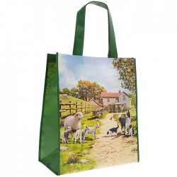 Collie and Sheep Reusable Shopping Bag