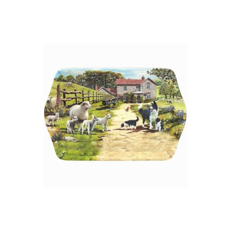 Collie and Sheep Small Melamine Snack Tray