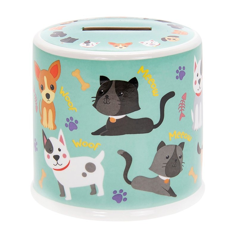 Little Stars Cats and Dogs Ceramic Money Box
