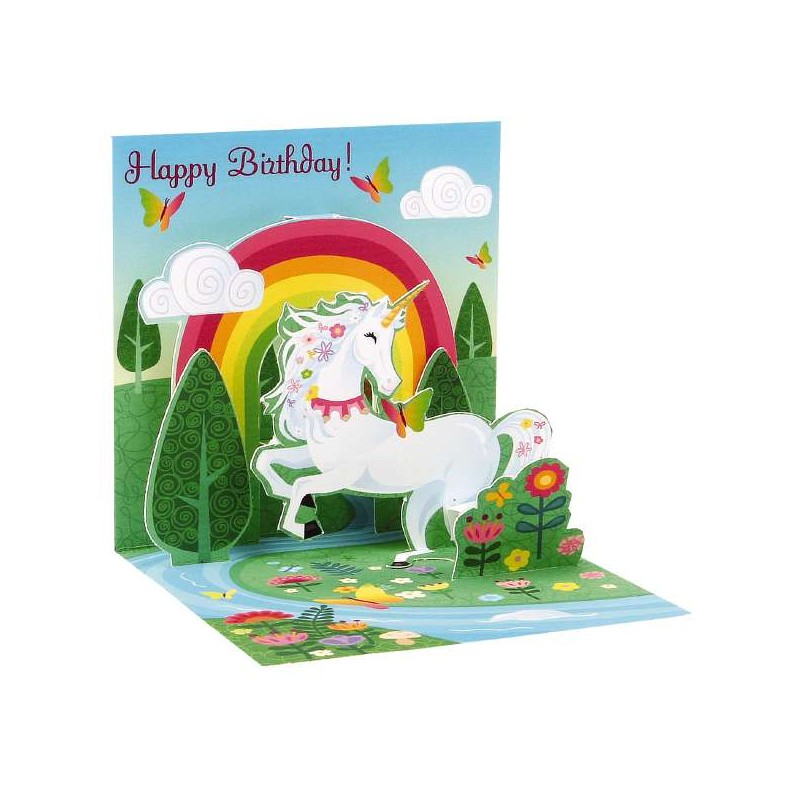 Mini Pop-Up Birthday Greeting Card - Unicorn