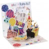 Mini Pop-Up Birthday Greeting Card - Cats Party