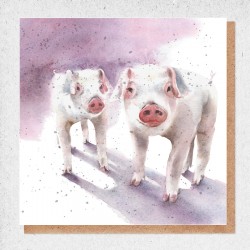 Pigs Blank Greeting Card and Envelope by Alljoy Design