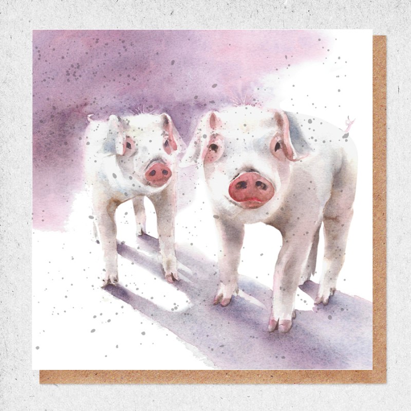 Pigs Blank Greeting Card and Envelope by Alljoy Design