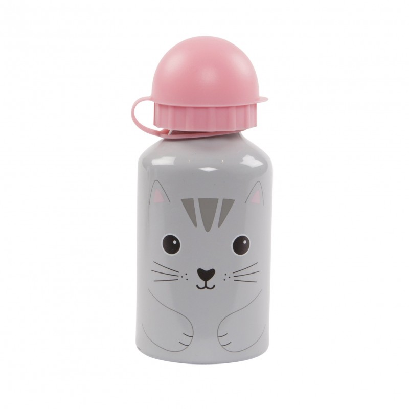 Nori Cat Kawaii Friends Childrens Aluminium Water Bottle