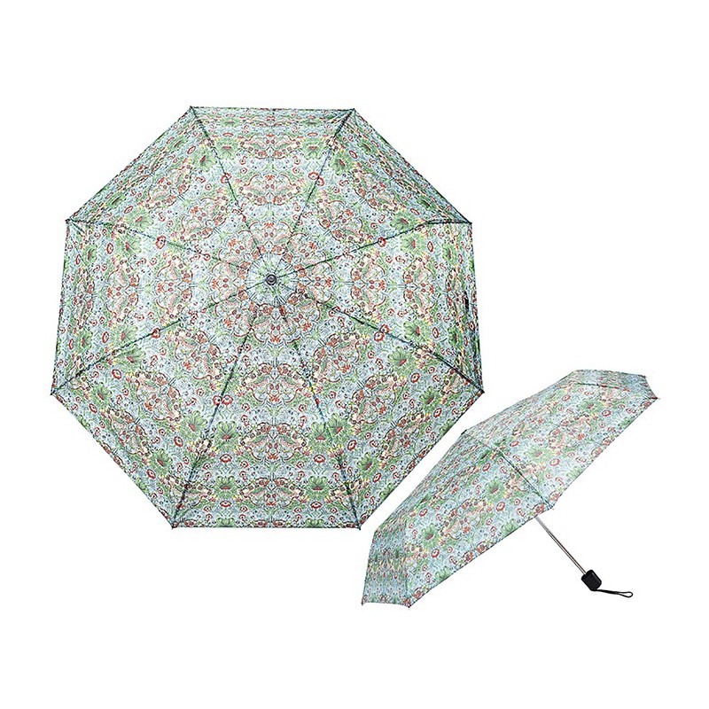 William Morris Folding Umbrella - Strawberry Thief Design