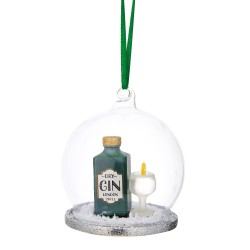 Gin and Tonic Christmas Dome Bauble Decoration