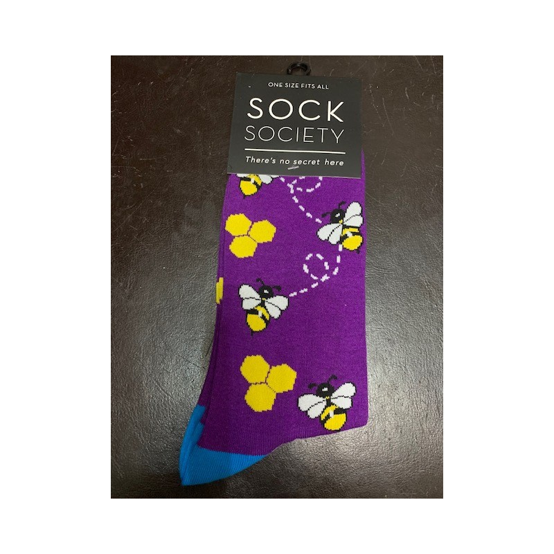 Busy Bee Purple Socks