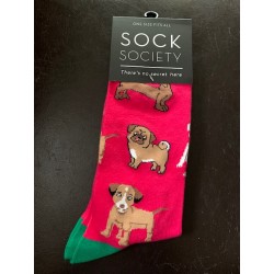 Dogs Cerise Pink Socks