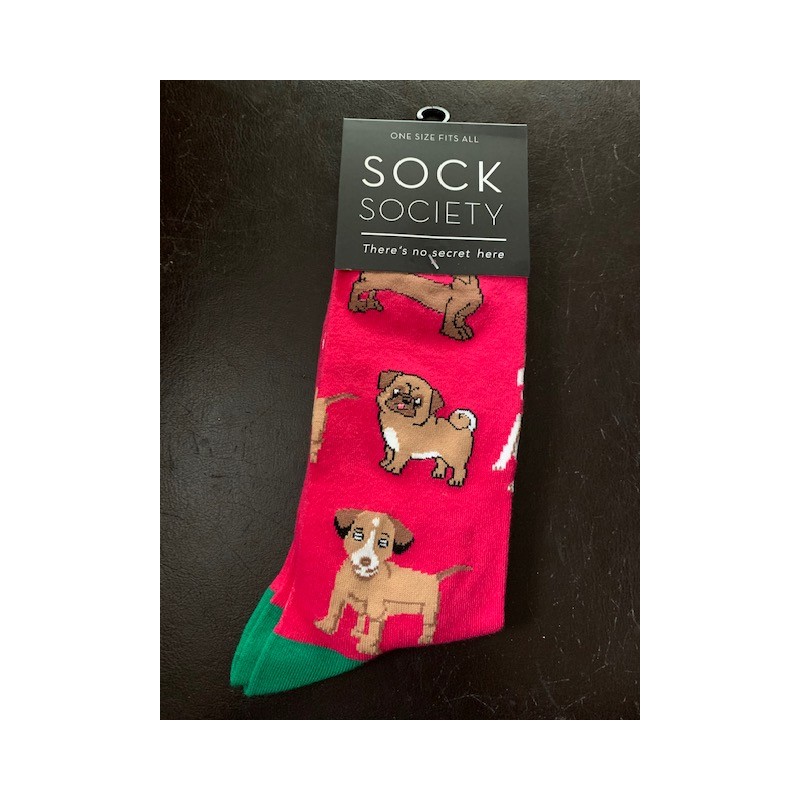 Dogs Cerise Pink Socks