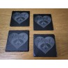 Set of 4 Engraved Slate Coasters. Racoon.