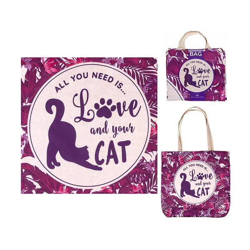 All You Need is Love and Your Cat Foldable Shopping Bag