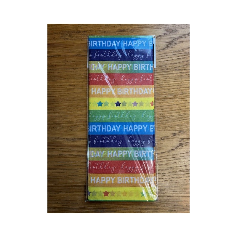 Glick Rainbow Bright Happy Birthday Luxury Tissue Paper 4 Sheets