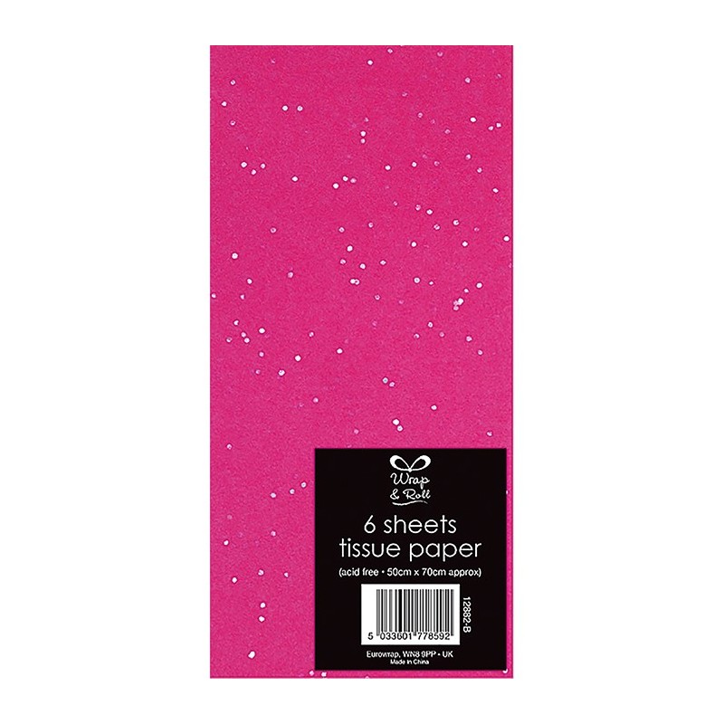 Glitter Pink 6 Sheets Tissue Paper