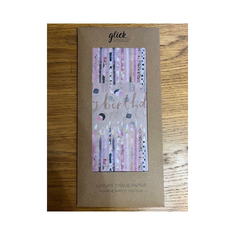 Glick Birthday Candles Luxury Tissue Paper 4 Sheets in c/board