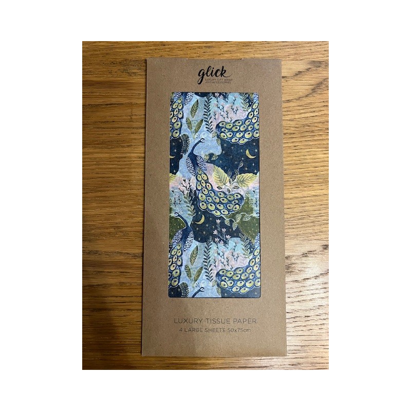 Glick Peacocks Luxury Tissue Paper 4 Sheets in c/board