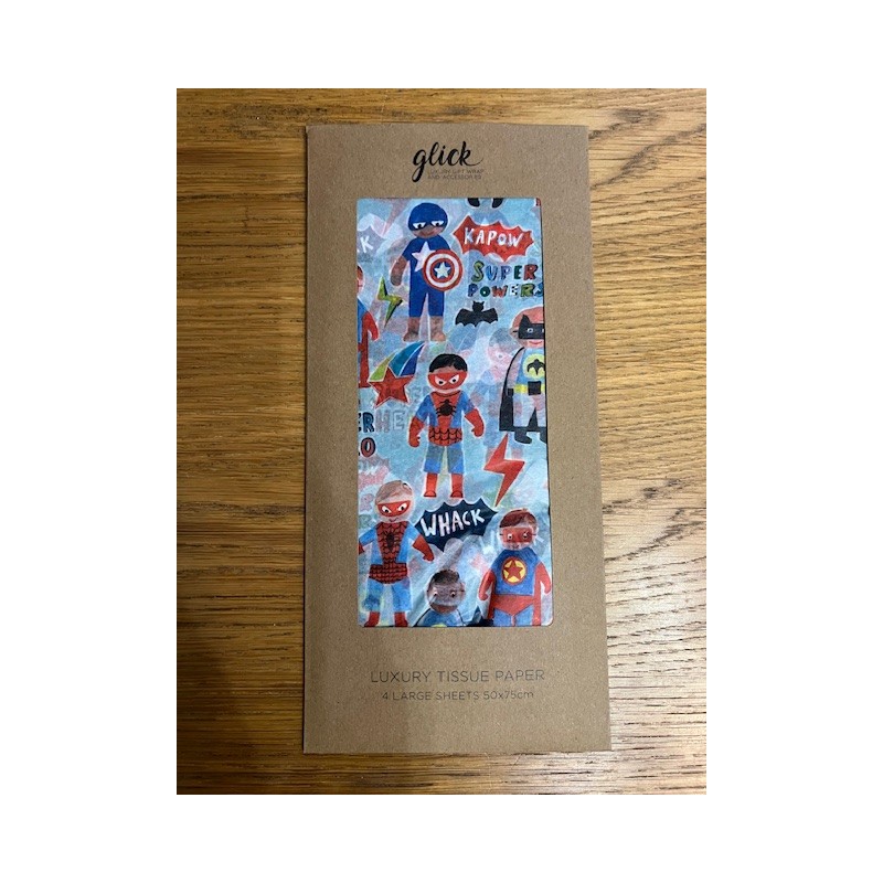Glick Super Hero Luxury Tissue Paper 4 Sheets in c/board
