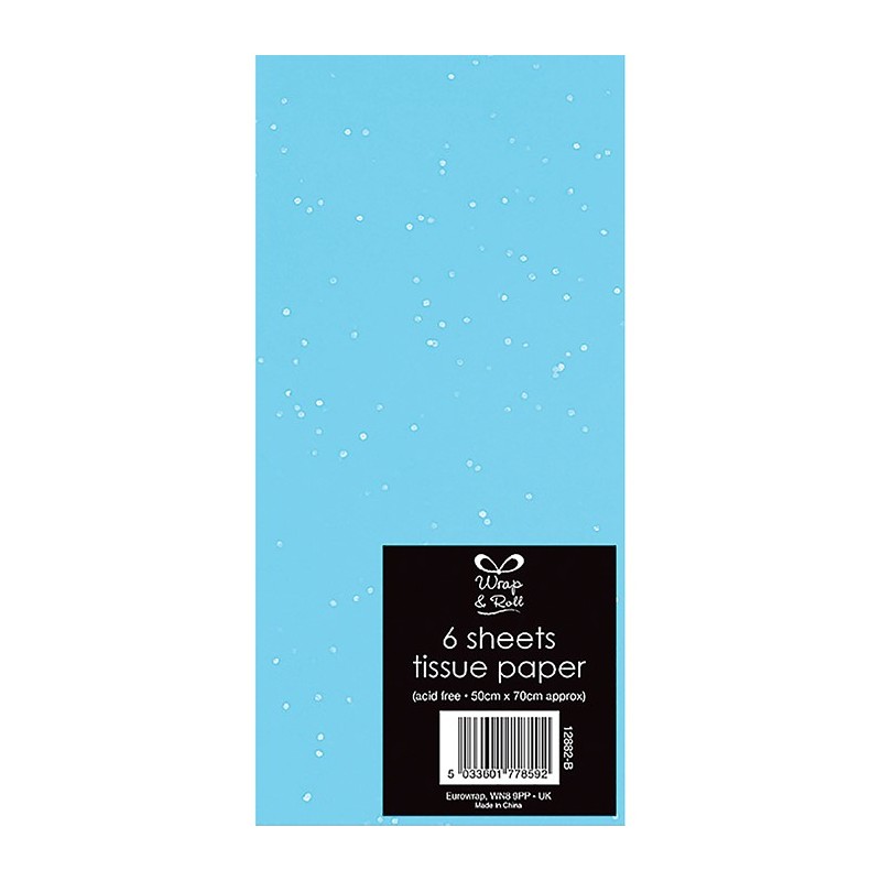 Glitter Turquoise 6 Sheets Tissue Paper